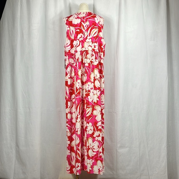NWT Vince Camuto Women's Floral Printed Ity Maxi Dress in Pink Multi. - Picture 5 of 13